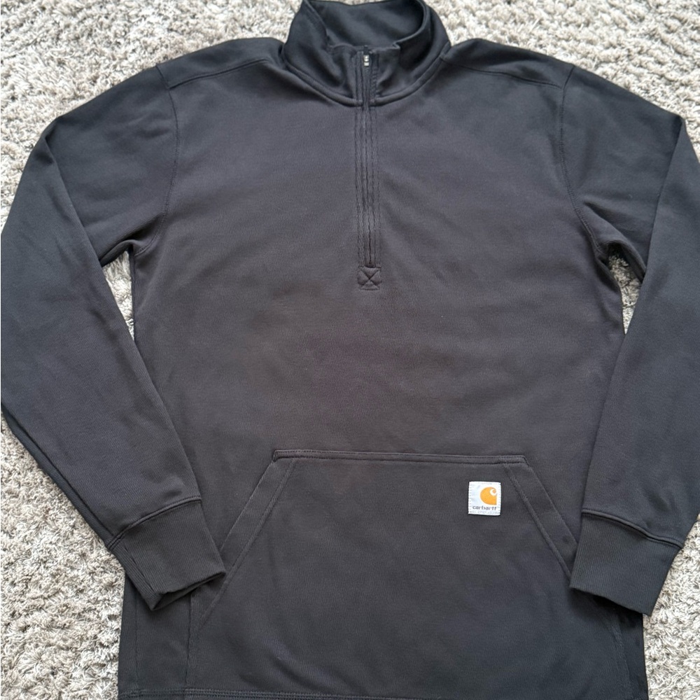 Carhartt Men’s 1/4 Zip Black Pullover Sweater - Size M - Picture 2 of 10
